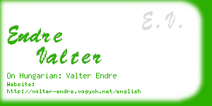 endre valter business card